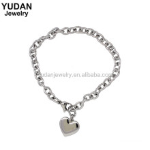 Simple design High polishing Stainless Steel Jewelry Heart Bracelet Women